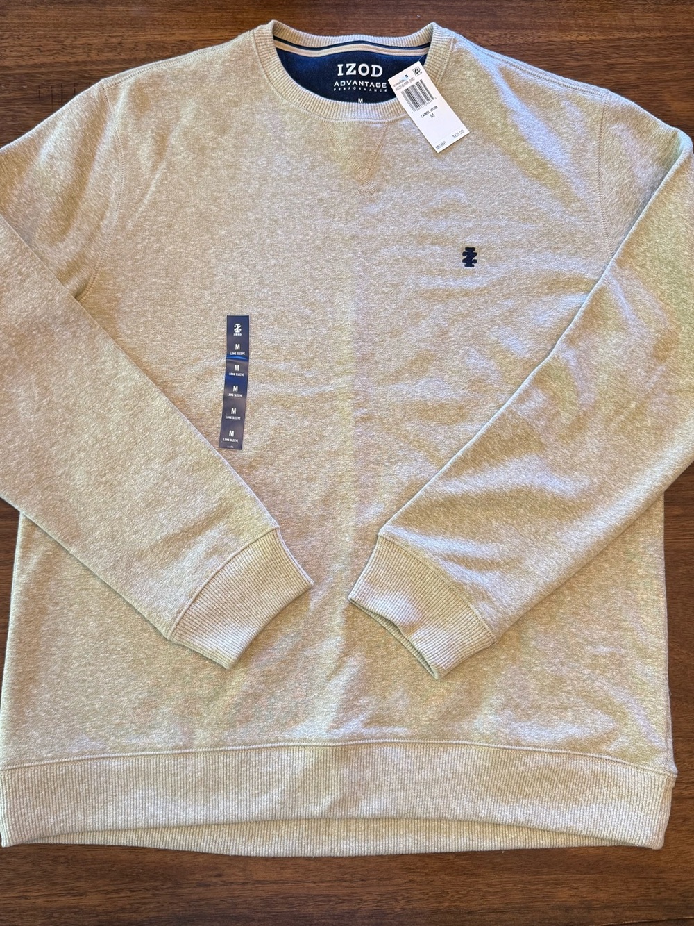 NEW Izod Men’s Crewneck Sweatshirt in Carmel Heather Size M